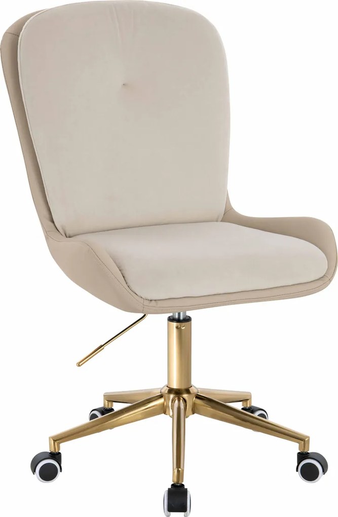 HR690K Scaun Velvet&amp;soft Piele Pu Cremos/Cremos Bază Aurie