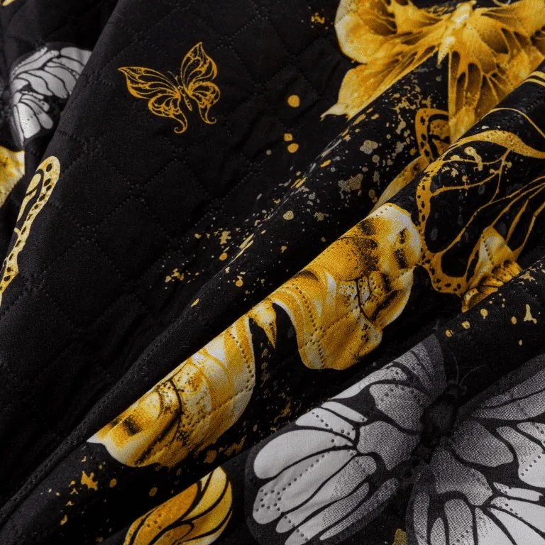 Cuvertura de pat GOLD BUTTERFLY negru Dimensiune: 220 x 240 cm