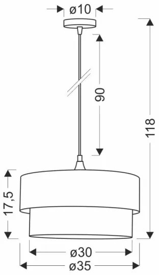 Lustră pe cablu SOLANTO 1xE27/60W/230V verde/negru