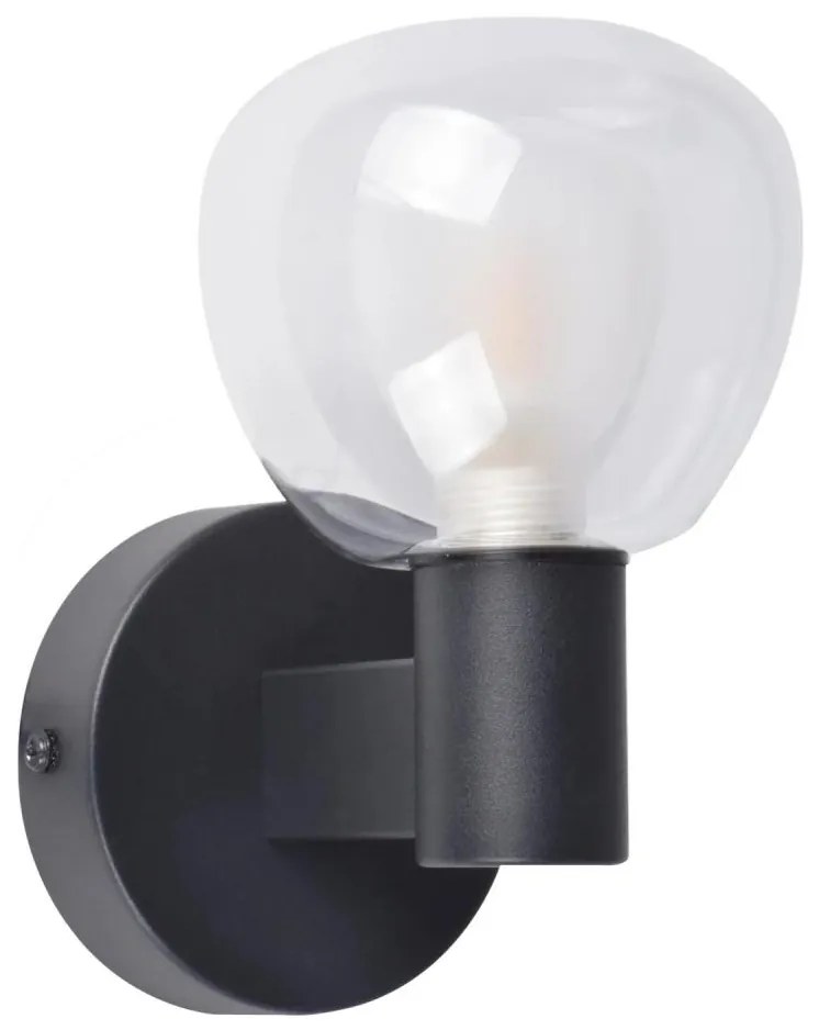 Aplica de perete pentru baie POLA, 1x G9, 5W, 230V, IP44, negru/transparent