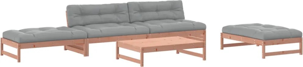 vidaXL Set mobilier de grădină cu perne, 5 piese, lemn masiv douglas