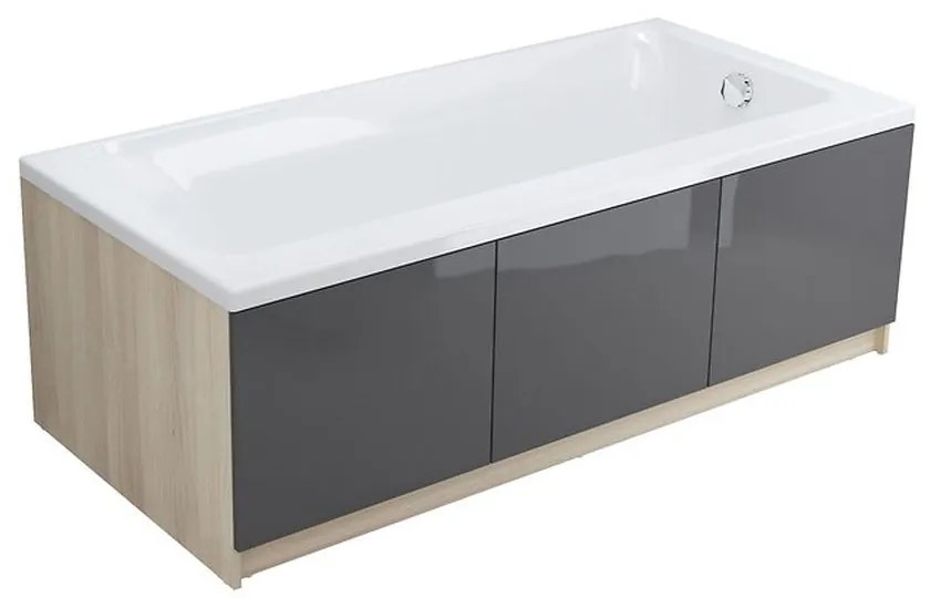 Cada baie incastrata Cersanit Smart, 170 x 80 cm, orientare stanga, alb lucios 1700x800 mm, Stanga