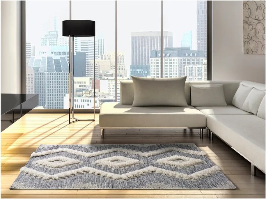 Covor Universal Cheroky Merto, 115 x 170 cm, alb - gri