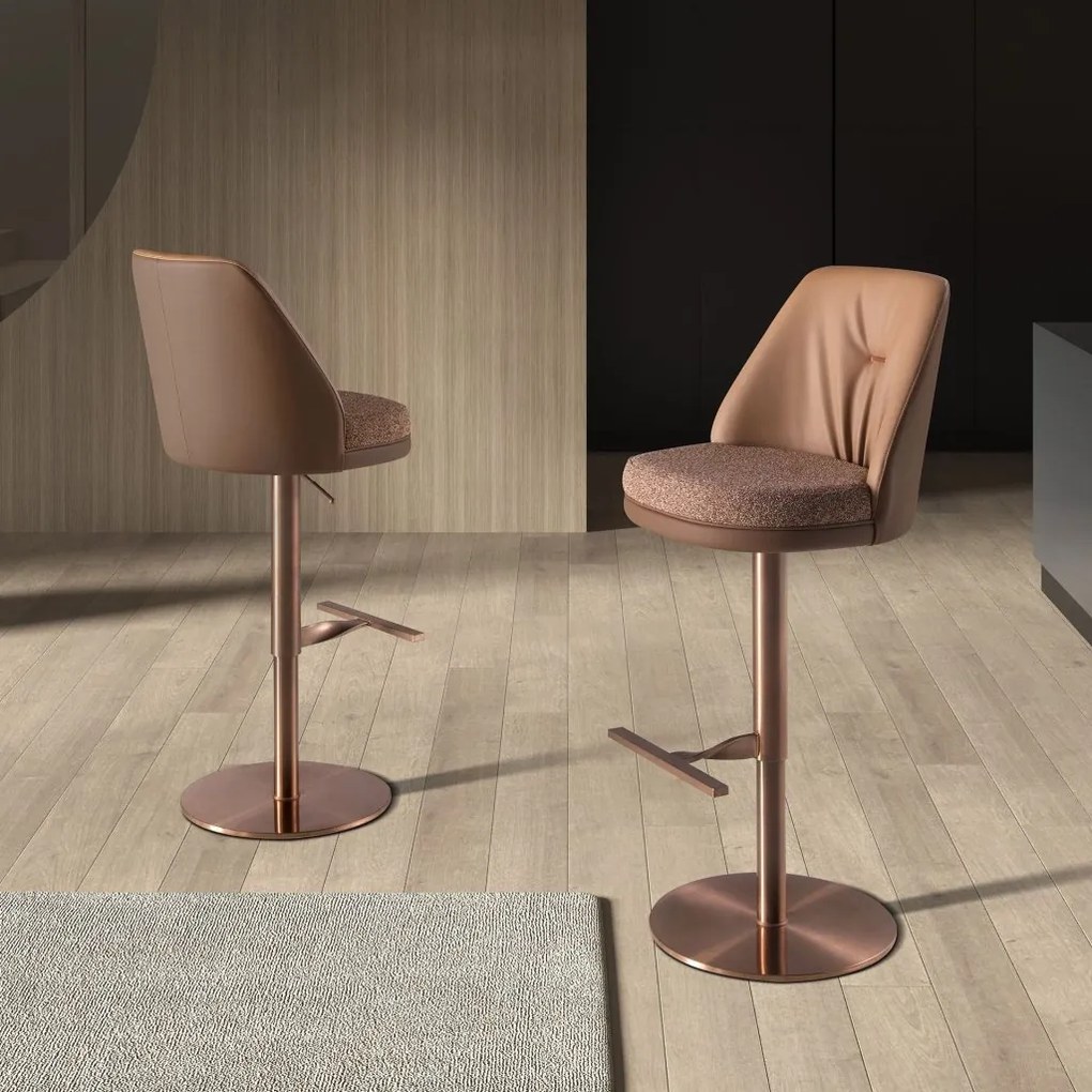 Scaun de bar pivotant cu inaltime reglabila Stool maro