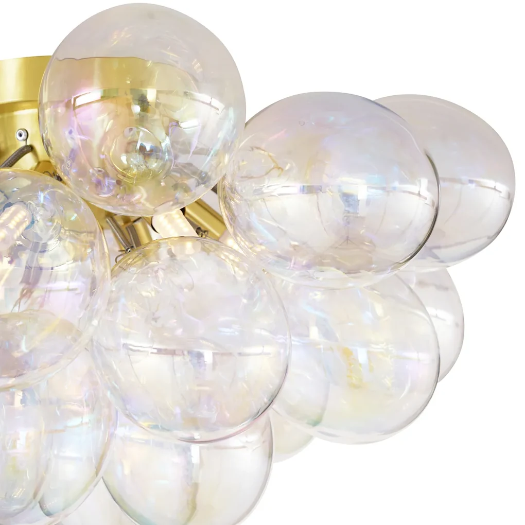 Plafonieră de design auriu cu sticlă curcubeu 6 lumini - Uvas