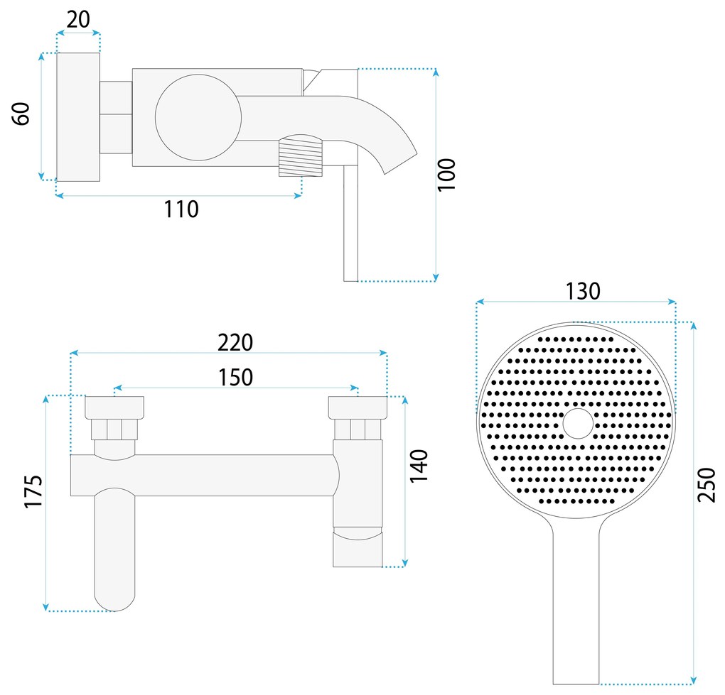 Baterie pentru cada Rea FOSTER Nickel Brush