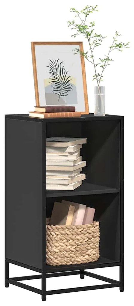 vidaXL Bibliotecă, negru, 40x35x76 cm, lemn prelucrat