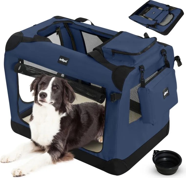 Leopet Cutie de transport pentru câini XL, 81,3 x 58 x 58 cm
