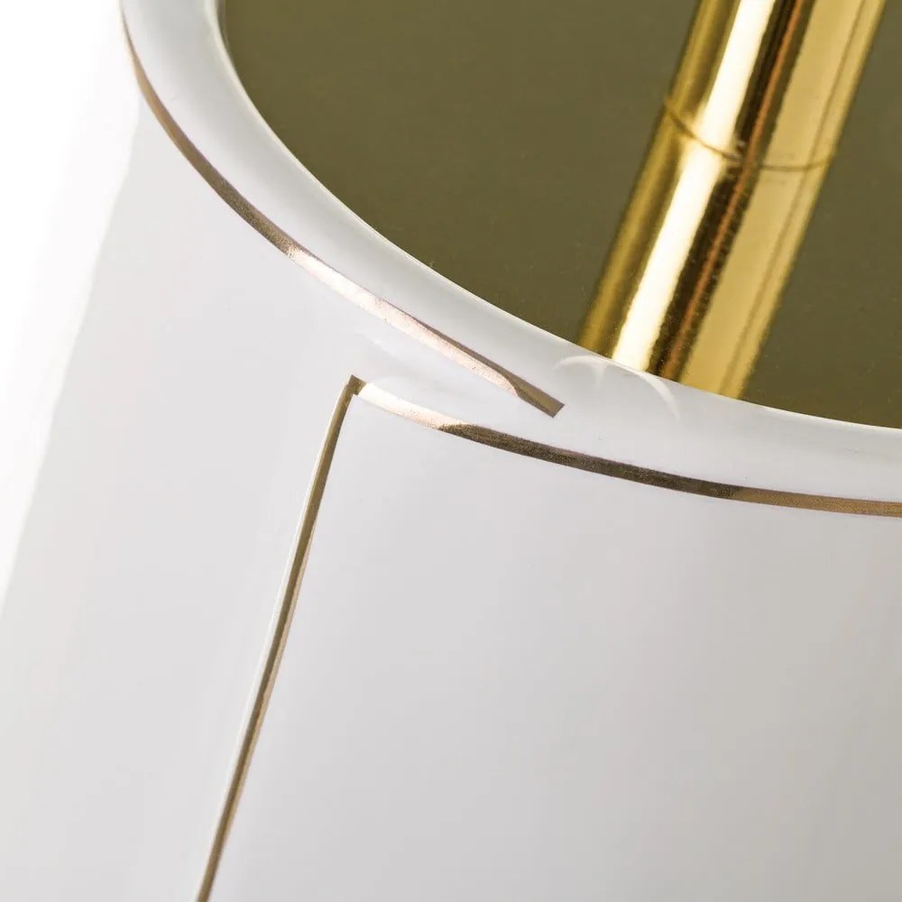 Perie de WC albă din ceramică Gold Lining – Casa Selección