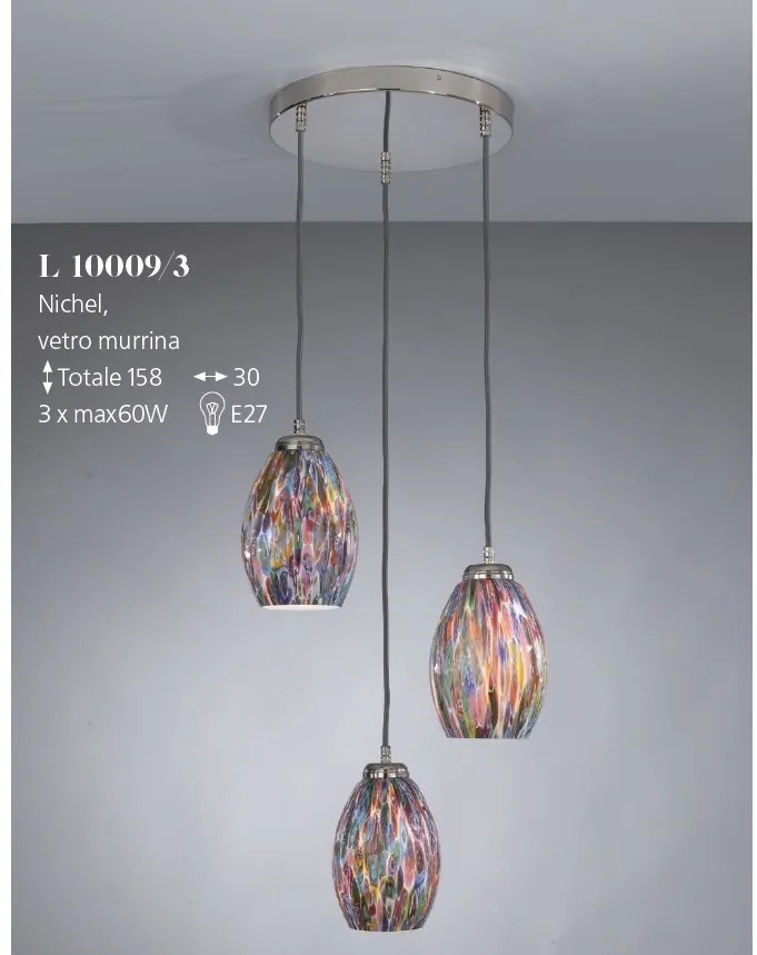 Lustra moderna cu 3 pendule din sticla Murrina 10009