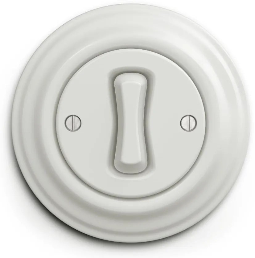 Kliklap - Buton retro alb cu ramă