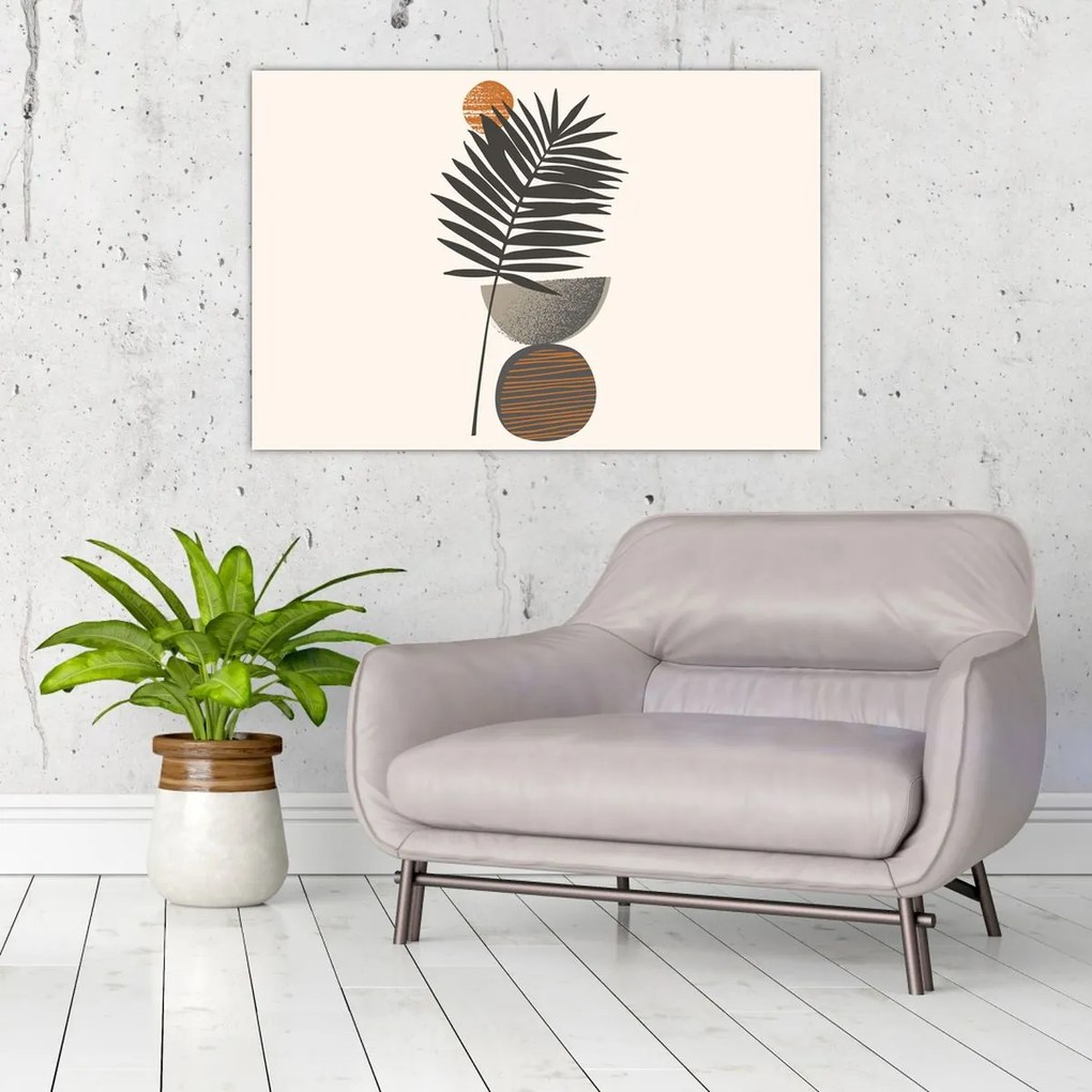 Tablou - Abstracție cu frunze de palmier (90x60 cm)