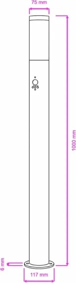 BRILAGI - Lampă de exterior cu senzor ELIA 1xE27/20W/230V IP44 100 cm crom