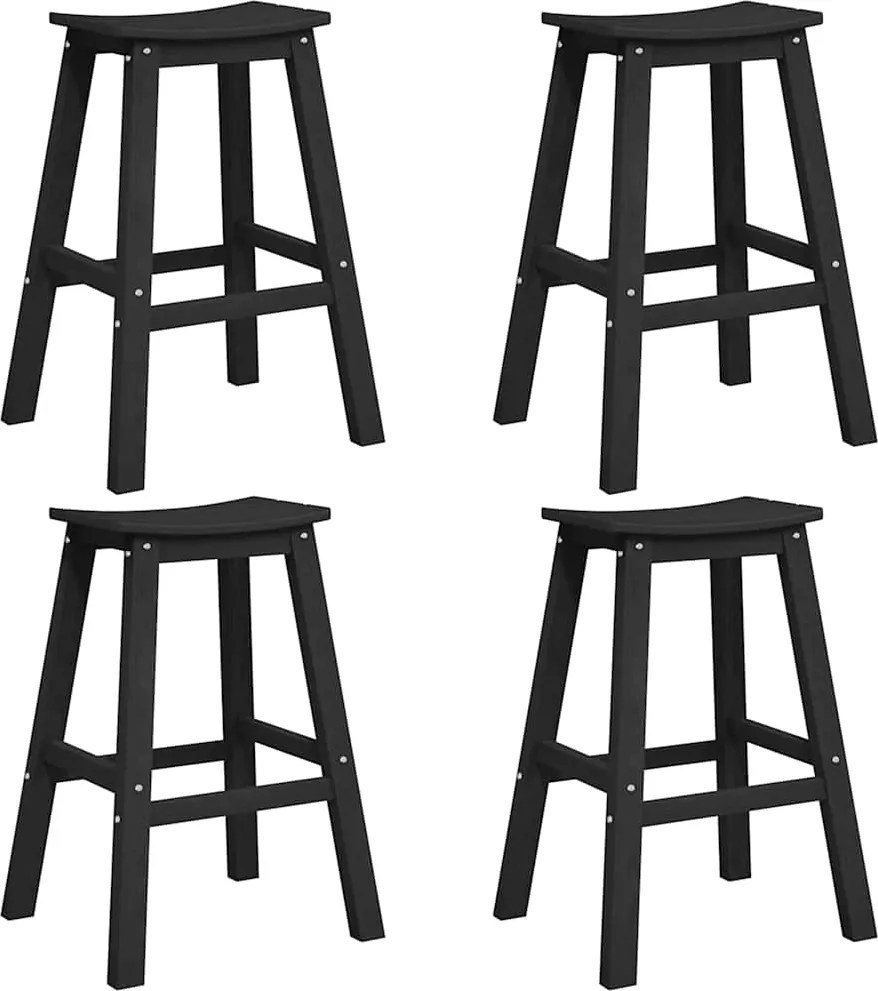 vidaXL Set bar de grădină 4 pcs Negru HDPE