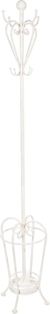 Cuier si suport umbrele fier forjat alb de pardoseala Emily 28 cm x 28cm x 184h