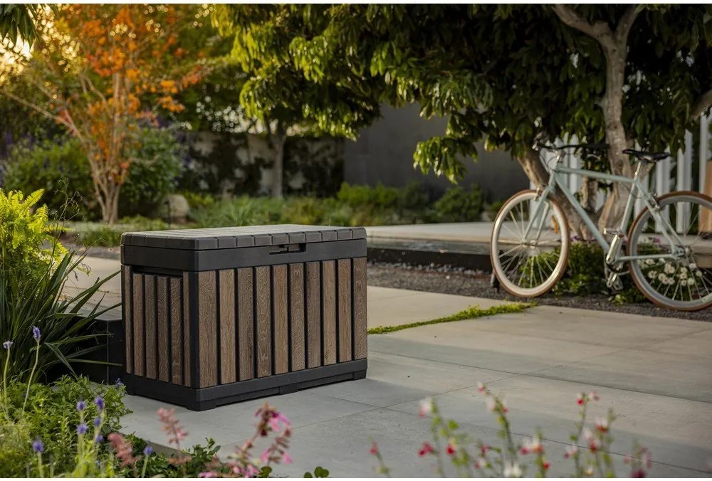 Cutie de depozitare pentru grădină maro închis din plastic Deco – Keter