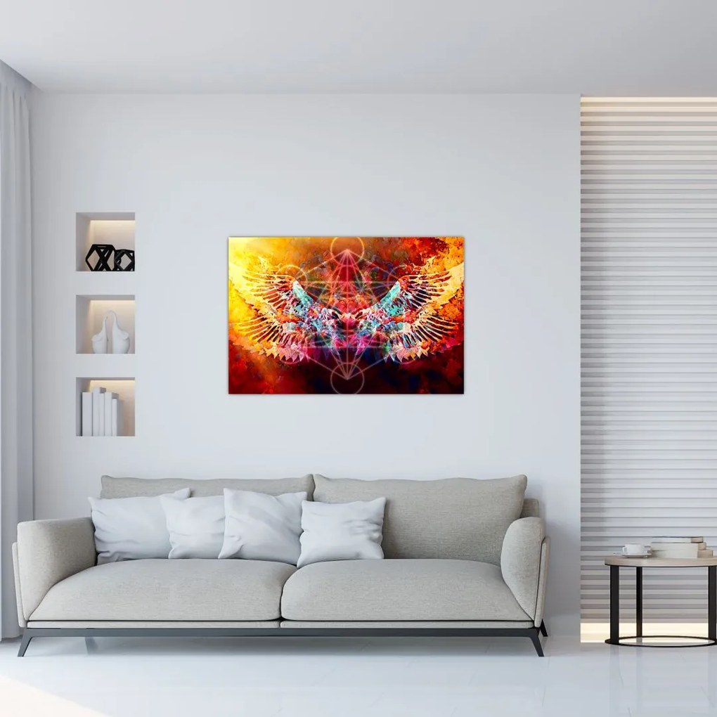 Tablou - Merkaba cu aripi, abstracție (90x60 cm)