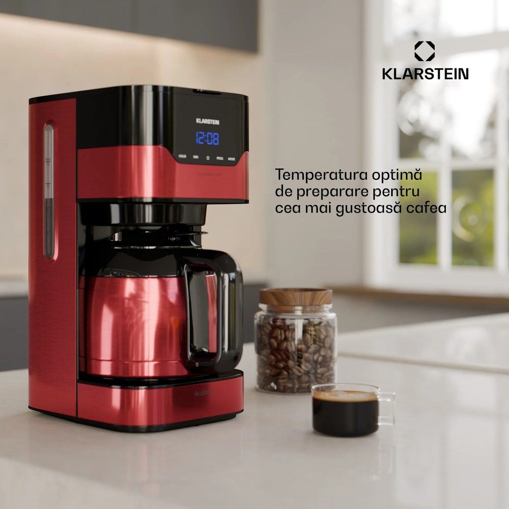 Klarstein Arabica 800W, aparat de cafea, EasyTouch Control, argintiu/negru