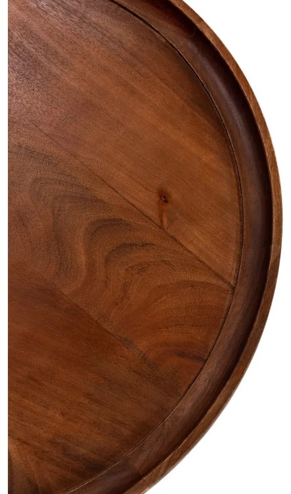 Măsuță de cafea maro închis rotundă din lemn de mango 80x80 cm Giselle – MOME