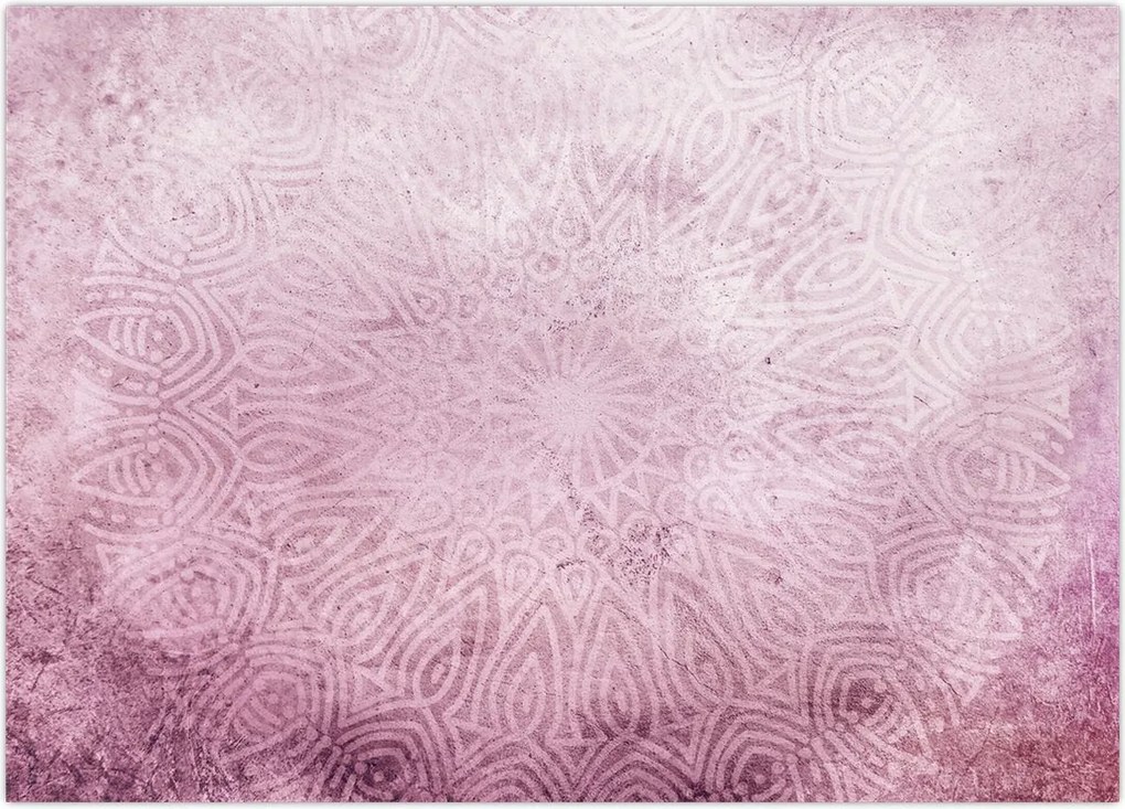 Tablou - Mandala pe zid roz (70x50 cm)