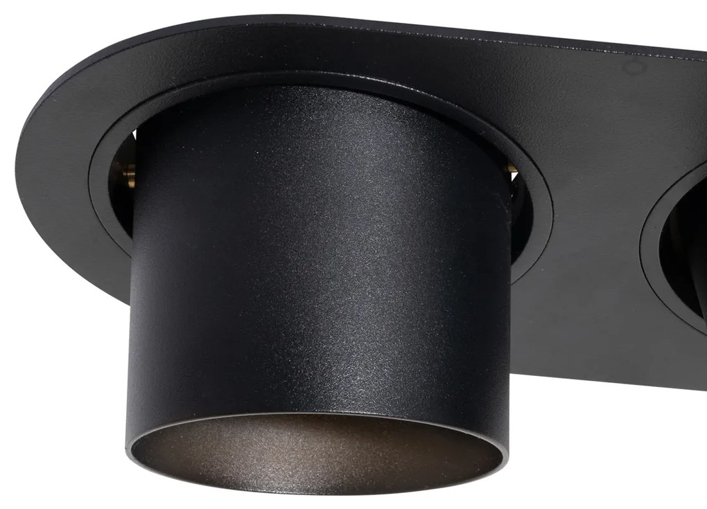 Spot îngropat rotund negru GU10 70mm orientabil 2 lumini - Installa