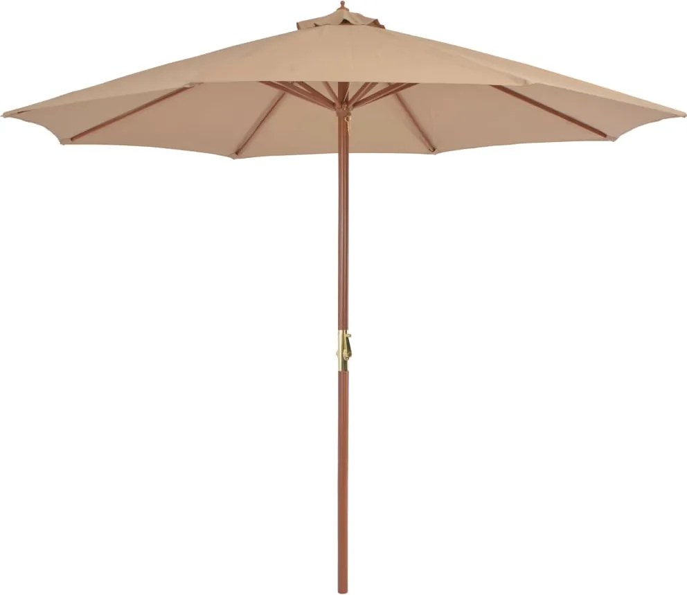 vidaXL Umbrelă soare de exterior, stâlp metalic, 300 cm, gri taupe