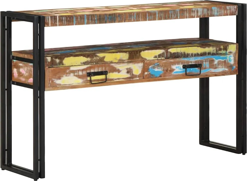 vidaXL Masă de consolă cu sertar 120 x 33 x 75 cm Lemn recuperat masiv