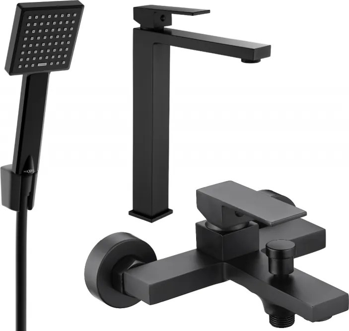 Mexen Uno R45 set de baie, negru - 71413R45-70