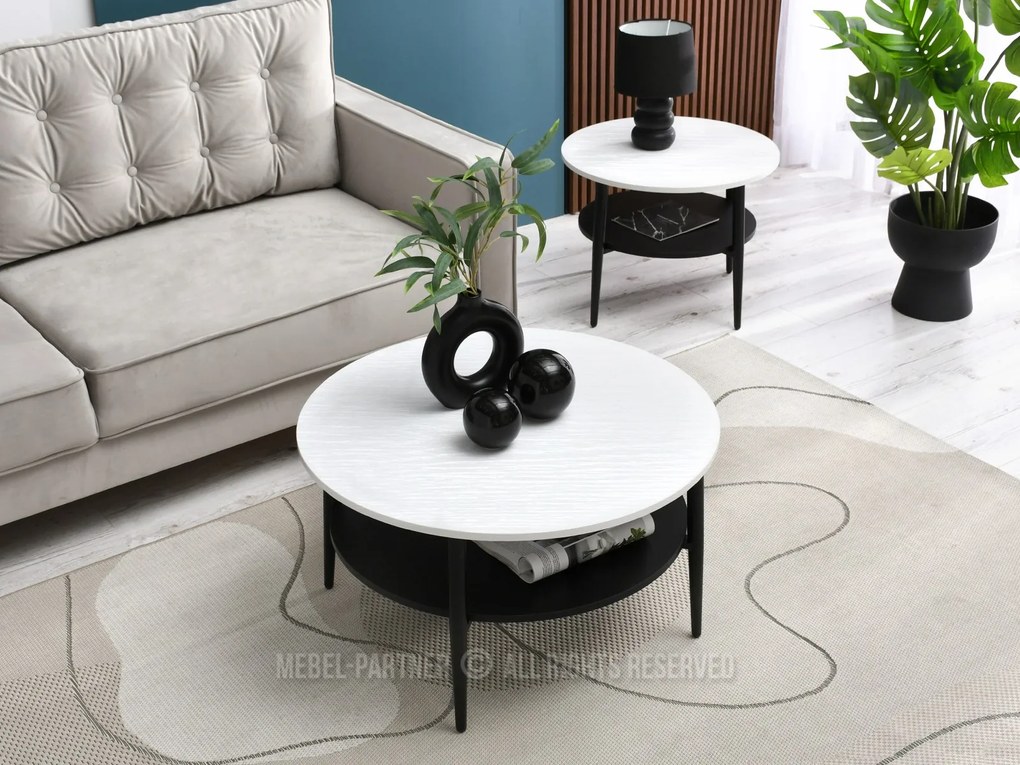 Măsuță de cafea Randolf Xl (alb + negru). 1111697