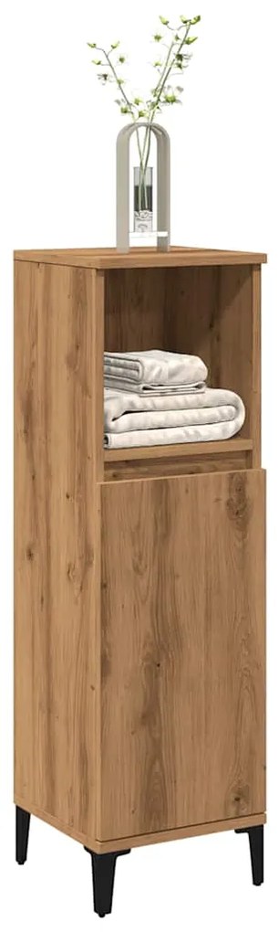 vidaXL Dulap de baie, stejar artizanal, 30x30x100 cm, lemn prelucrat