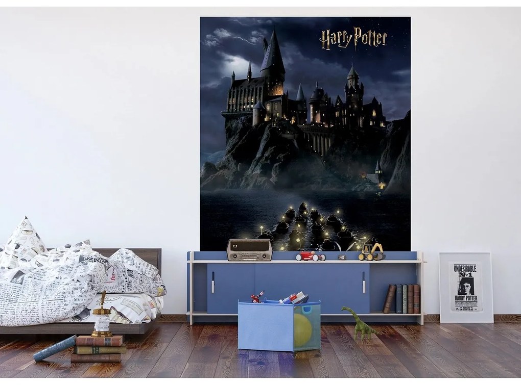 Fototapetă pentru copii Harry Potter HogwartsNight 182 x 252 cm, 4 părți