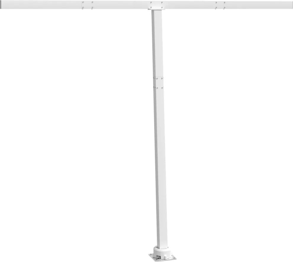 vidaXL Set stâlp pentru copertină, alb, 300x245 cm, fier