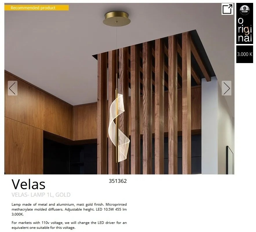 Pendul LED design modern Velas