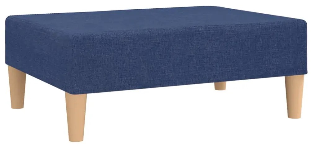 Canapea pat cu 2 locuri, cu taburet, albastru, textil Albastru, Cu suport de picioare