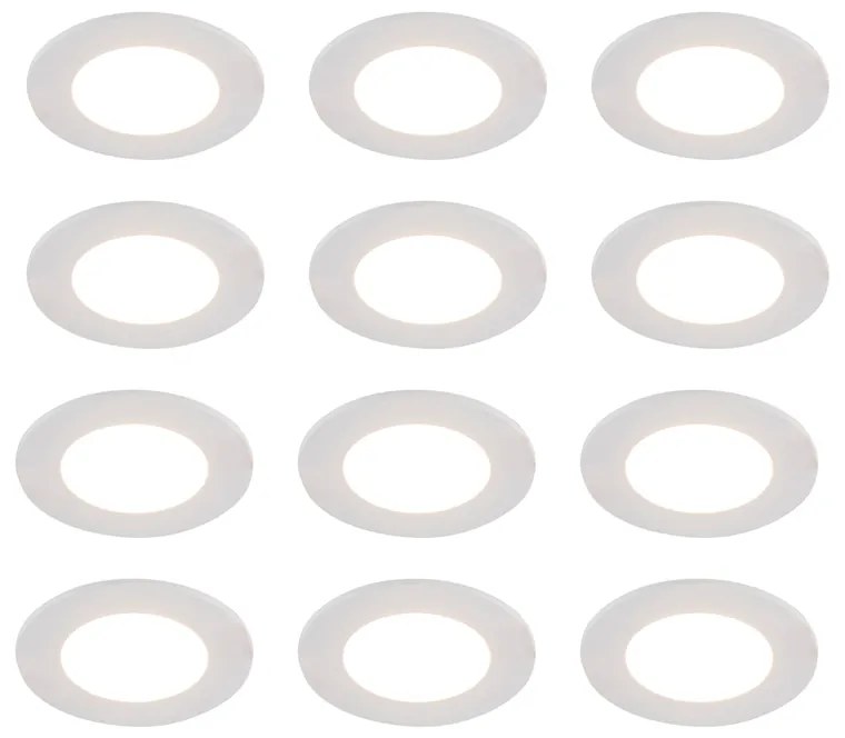 Set de 12 spoturi încastrate albe, incl. LED Dim to Warm 7W IP65 - Blanca
