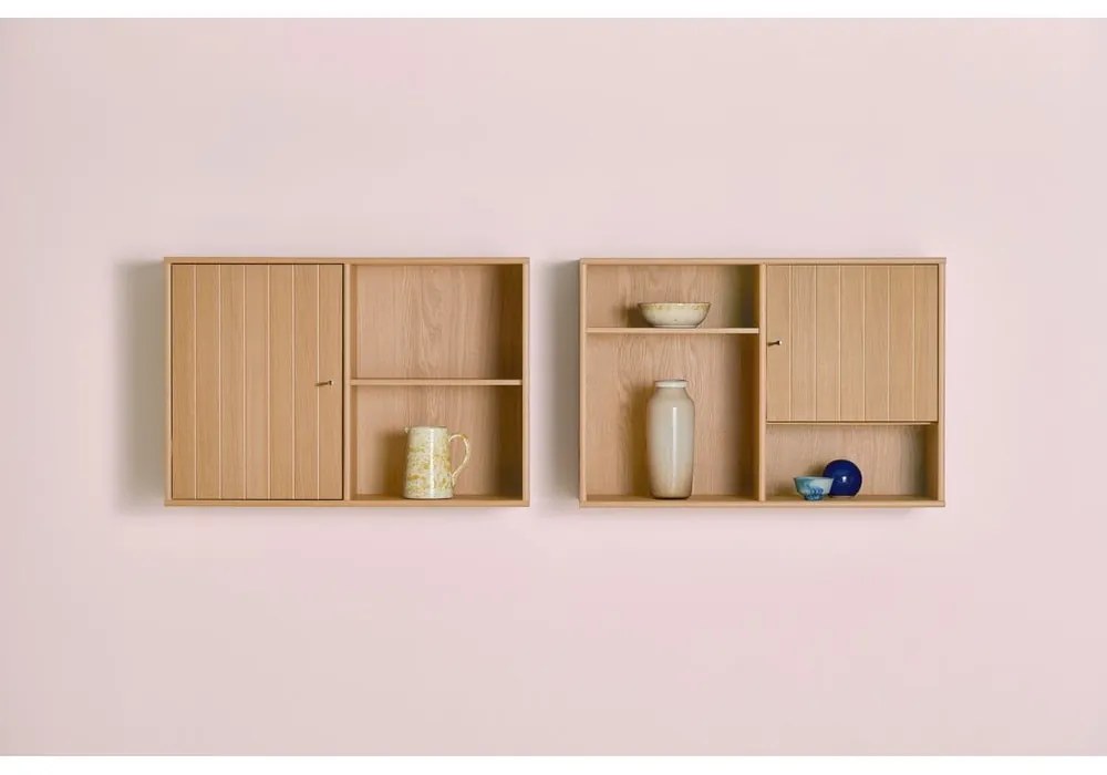 Bibliotecă în culoare naturală cu aspect de lemn de stejar suspendată 89x61 cm Mistral – Hammel Furniture