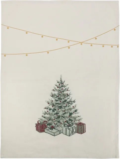 Prosop de bucătărie, din bumbac, cu imprimeu brad de Crăciun, 50x70 cm, „Aix"