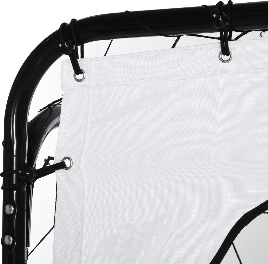 HOMCOM Poarta de Fotbal pentru Adulti Copii Plasa din PE, din Metal si Oxford, Alb si Negru, 240x88x171,5cm | Aosom Romania