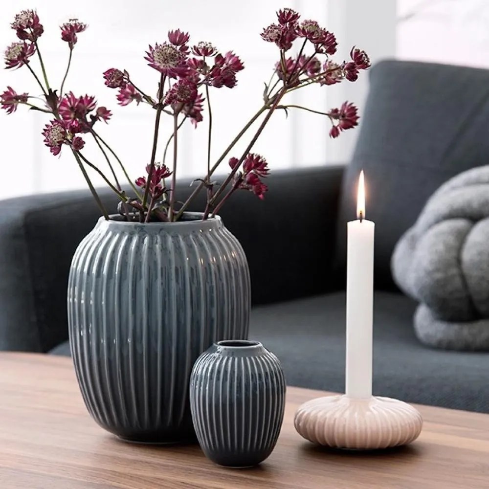 Vază din gresie Kähler Design Hammershoi, ⌀ 8,5 cm, gri antracit