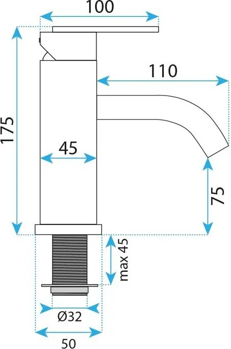 Baterie pentru baie Rea Ontario auriu periat