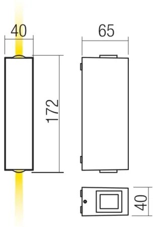 Aplică LED de exterior ACE 2xLED/5,84W/230V 3000K IP54 gri Redo 90421