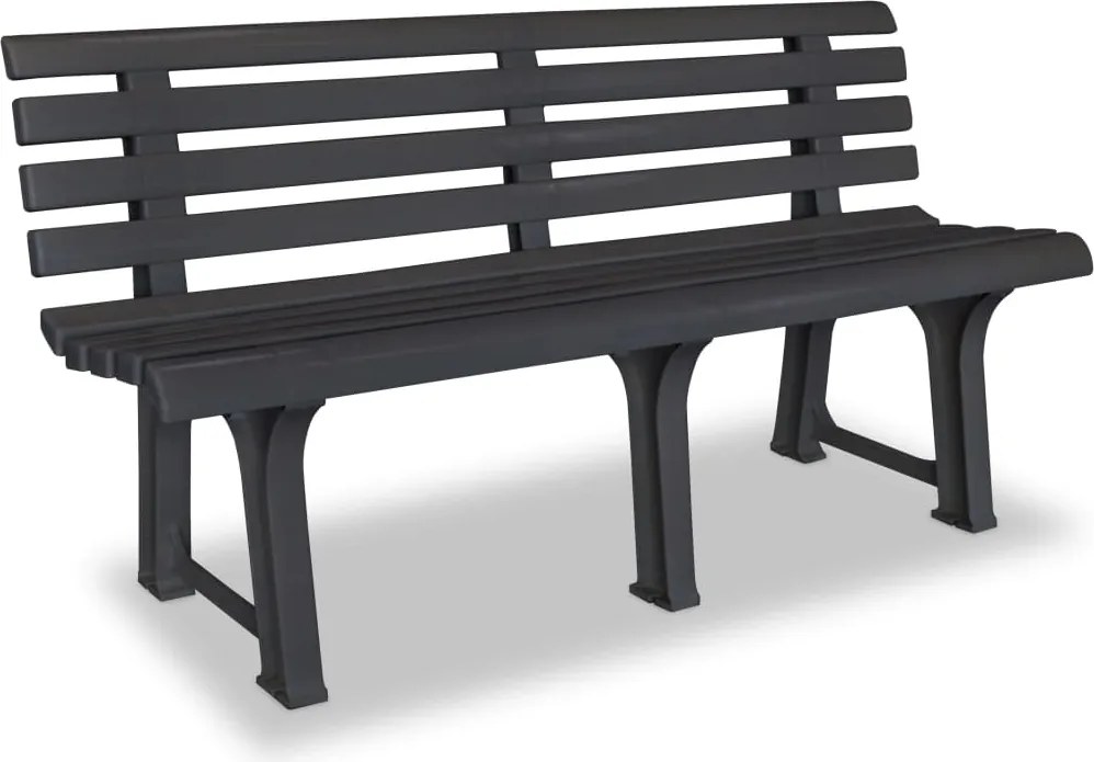vidaXL Bancă de grădină, antracit, 145,5 cm, plastic