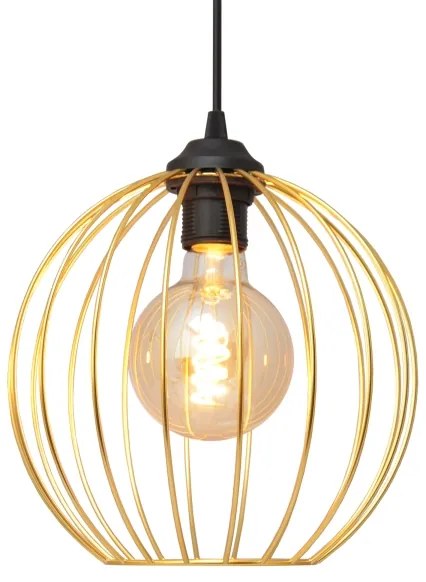 Lustră pe cablu MERCURE 2xE27/15W/230V negru/auriu