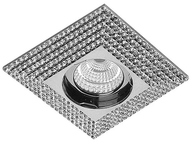 Spot incastrat tavan/plafon cu cristale PIRAMIDE XL crom