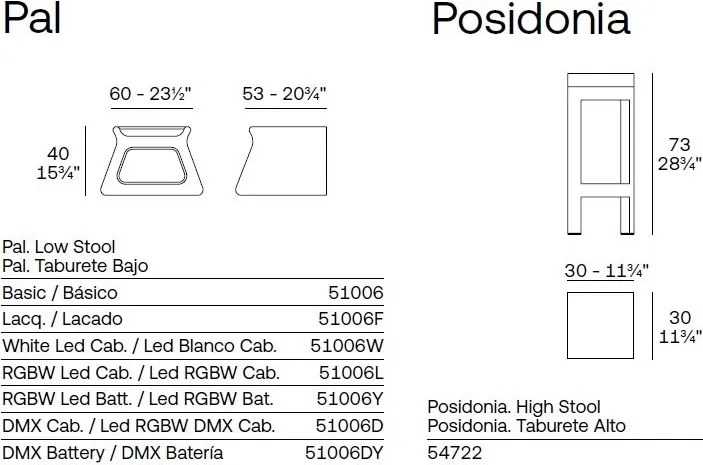 Taburete/Masuta de exterior/interior design modern PAL TABLE/STOOL 51006 Vondom