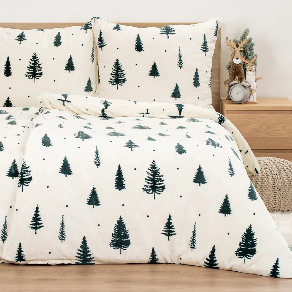 Lenjerie de pat din microflanel 4Home Serene Forest, 160 x 200 cm, 70 x 80 cm