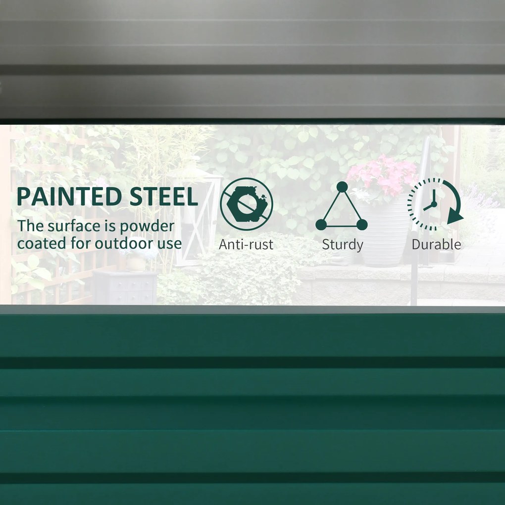 Outsunny Pat de Gradina Galvanizat Inaltat pentru Cultivare Legume Flori Plante Aromatice Cutie de Plantare Metalica Verde 120x90x30cm | Aosom Romania