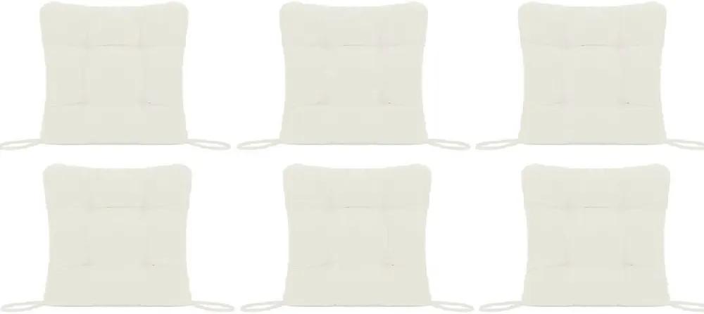 Set Perne decorative pentru scaun de bucatarie sau terasa, dimensiuni 40x40cm, culoare Alb, 6 buc/set