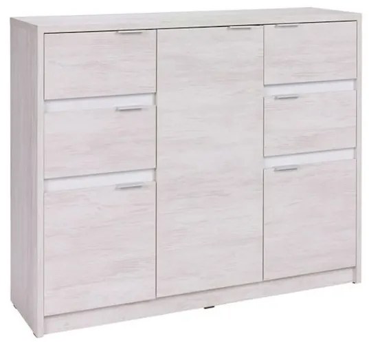 Expedo Comodă combinată KOLOREDO K3D4SZ, 135x90x40, stejar alb