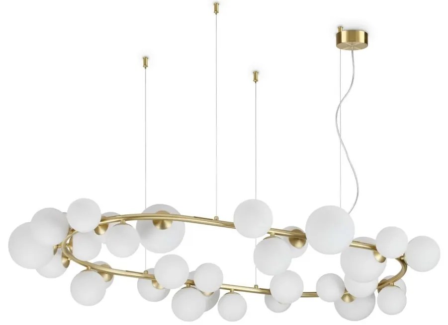Lustra moderna cu 30 surse de lumina PERLAGE SP30 OTTONE SATINATO